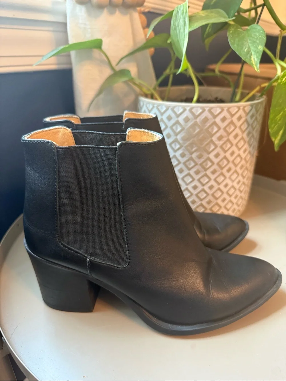 Nisolo 6 Almond Toe Stacked Heel Chelsea Ankle Boot Ethical Eco Classic Quality